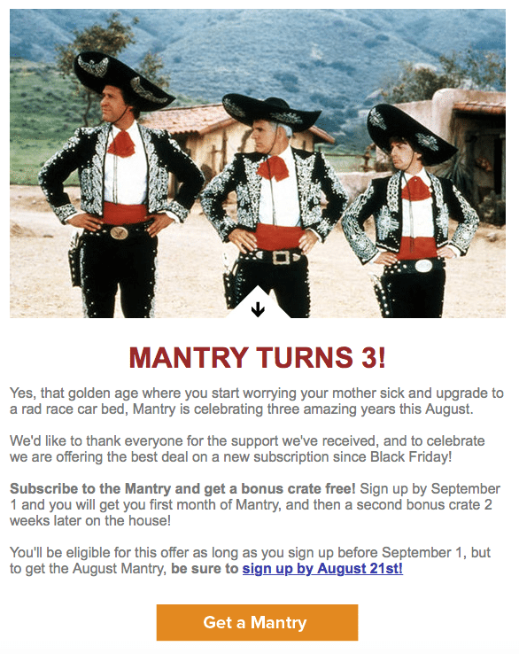 Mantry 3-Year Anniversary Deal
