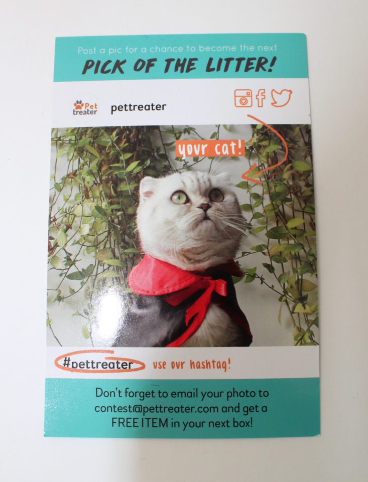 Pet Treater Cat October 2017 Booklet Front