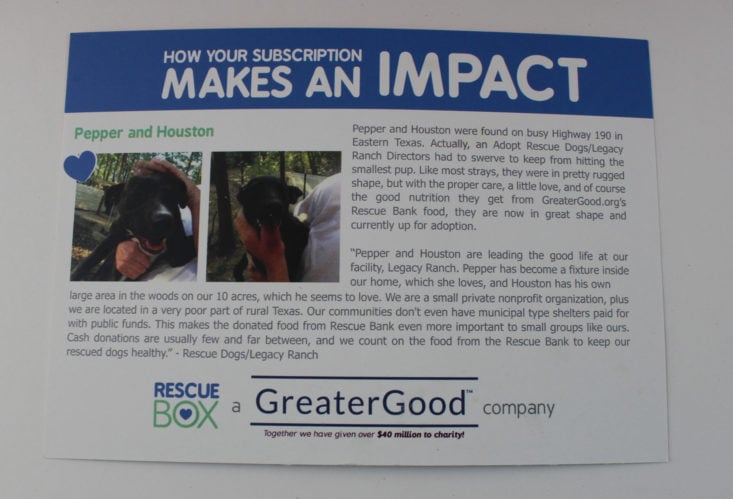 Rescue Box October 2017 Booklet Front