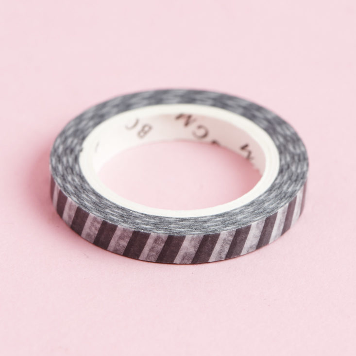 Diagonally striped grey and white thin washi tape