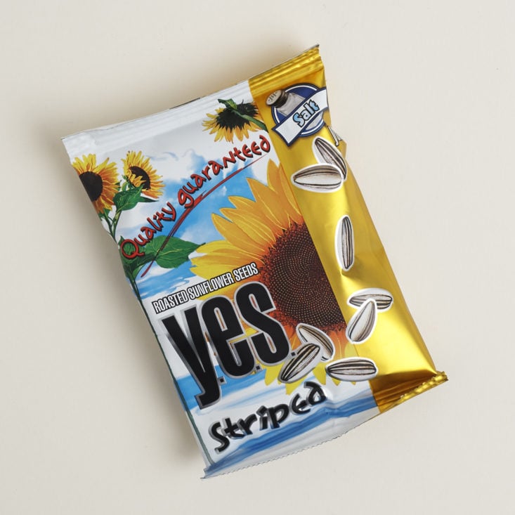 Yes salted striped lithuanian sunflower seeds in package