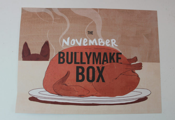 Bullymake Box November 2017 Booklet Front