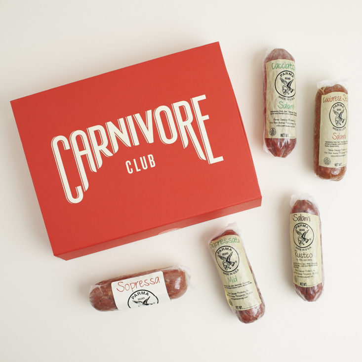 group shot of Carnivore Club October Parma Sausage 2017 