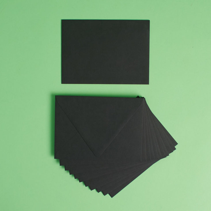 Set of black envelopes