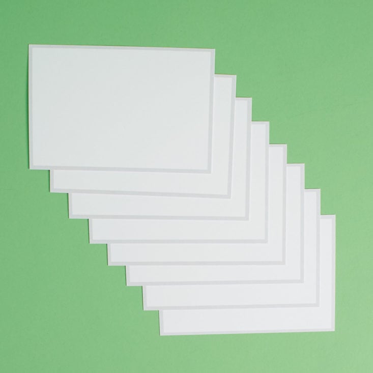 set of silver bordered notecards
