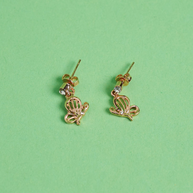 rose gold butterfly earrings