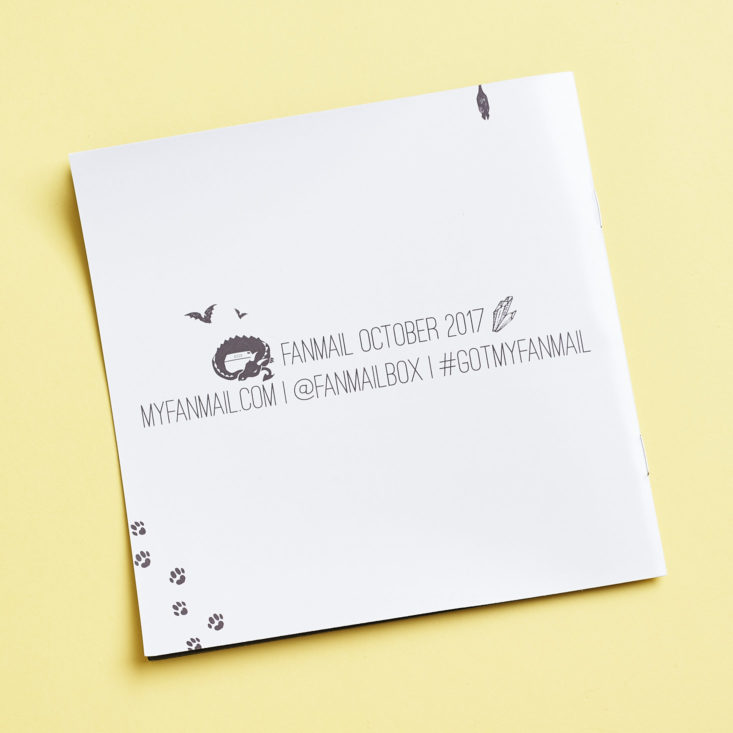 fanmail witch please info card for october 2017