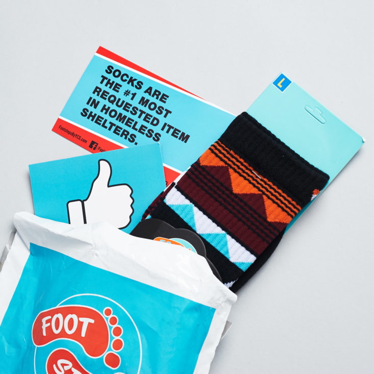 socks coming out of the footsteps package