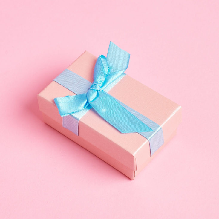 tiny box with blue bow