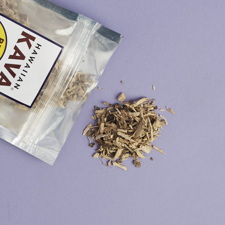 Maui Medicinal Kava Brew and Chew coming out of bag