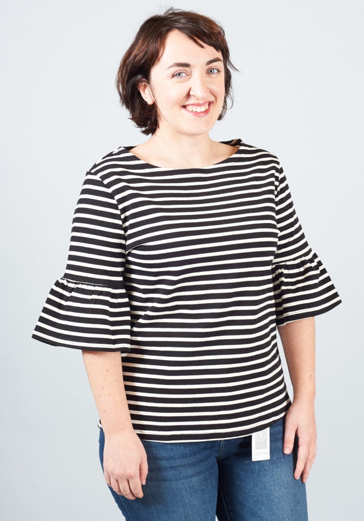 bell sleeve striped top