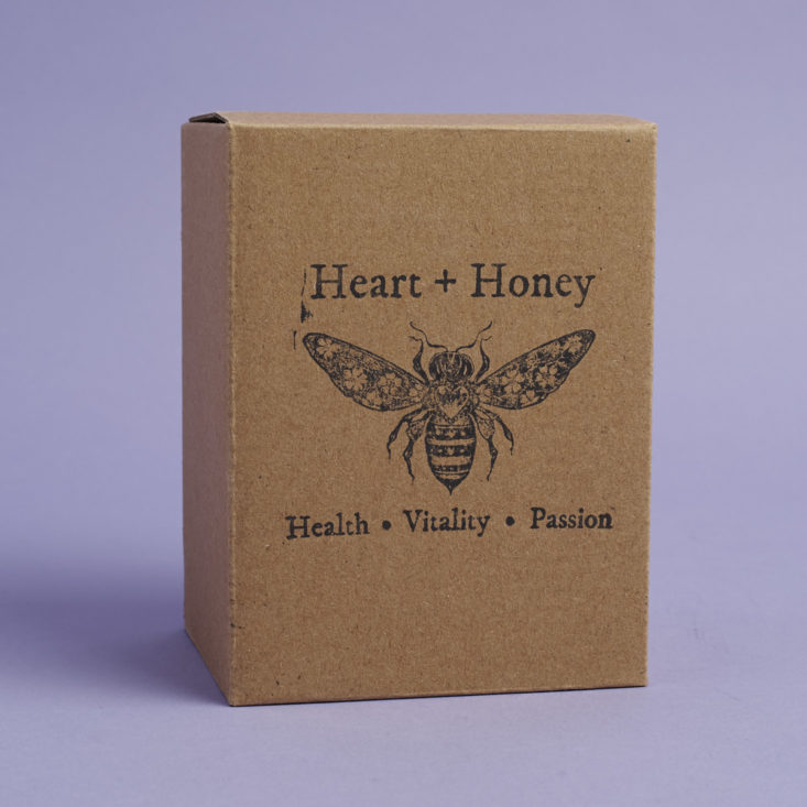 heart and honey logo-stamped box