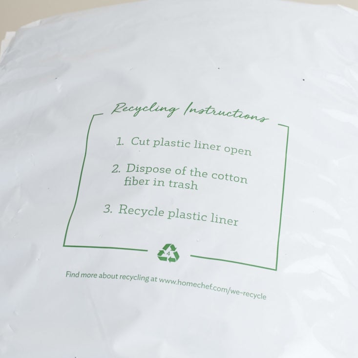 recycling instructions for home chef packing materials