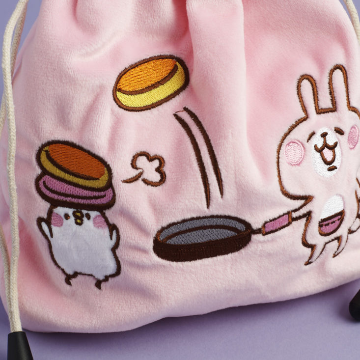 close up of kanahei soft drawstring bag