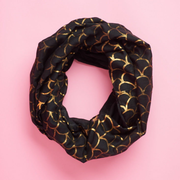 black and gold dragon scale infinity scarf