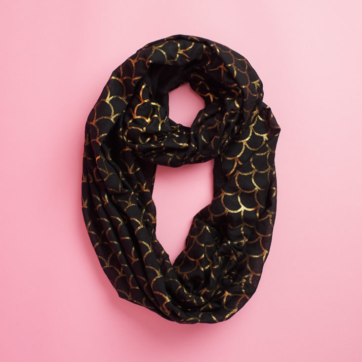 black and gold dragon scale infinity scarf