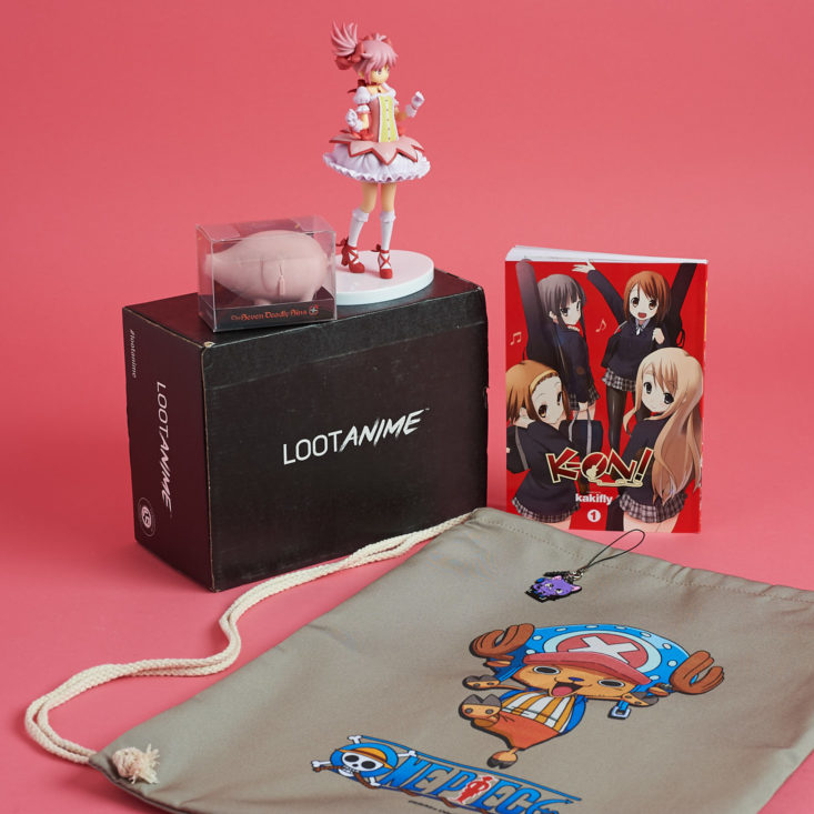 All of the items inside the November 2017 Loot Anime Box