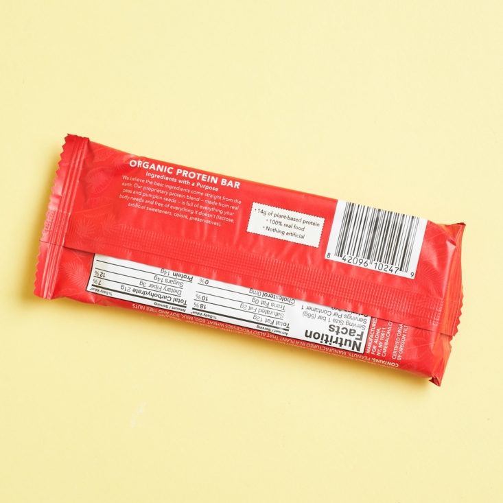 Aloha Peanut Butter & Jelly Protein Bar Nutritional Facts