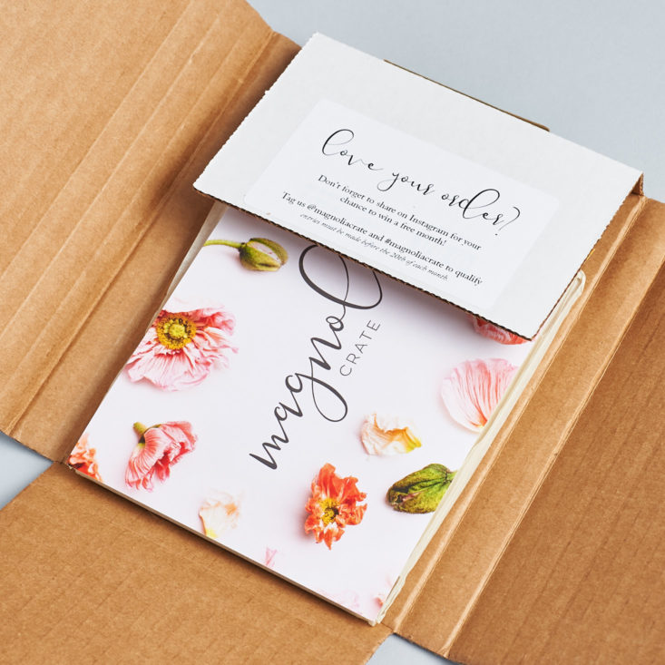 opening the flaps of the magnolia crate box for december 2017