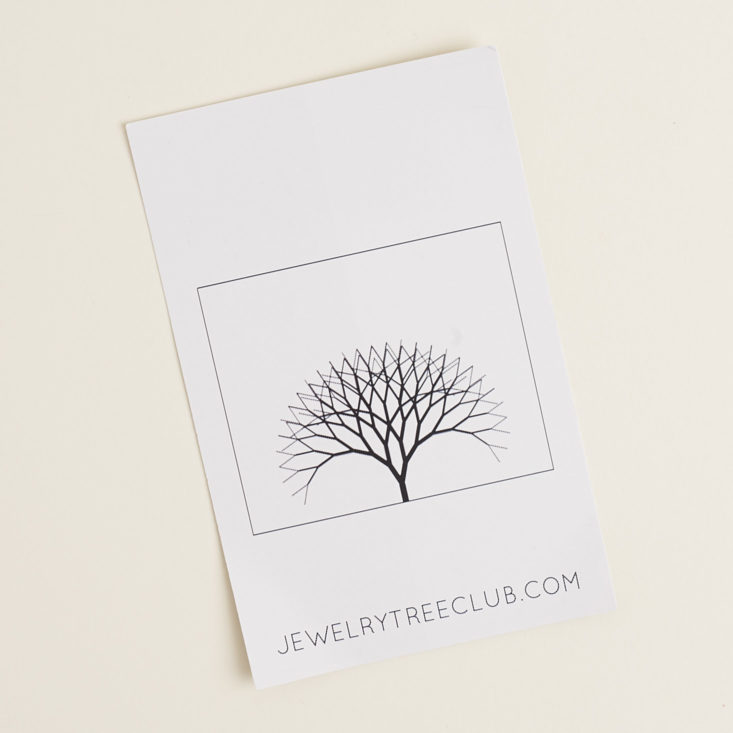 info card for Monthly Jewelry Tree October 2017
