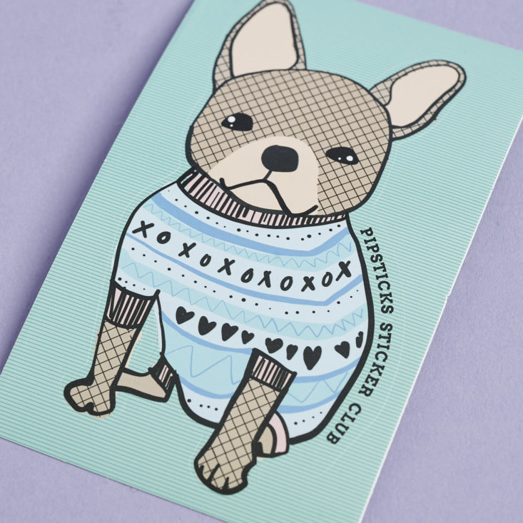 close up of french bull dog sticker