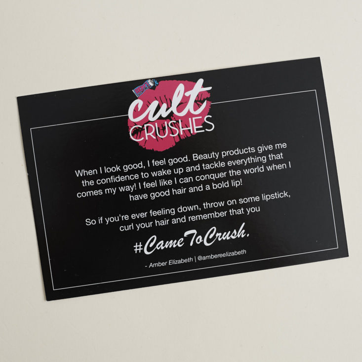 October 2017 Cult Crushes info card
