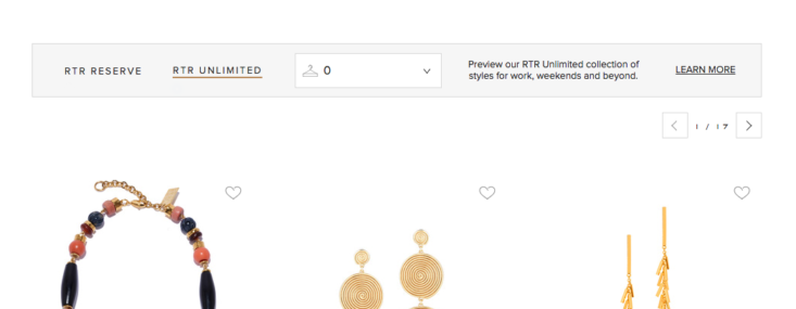 rent the runway search bar