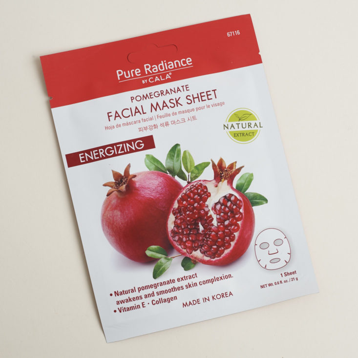 front of Front of Pure Radiance by Cala Pomegranate Face Mask