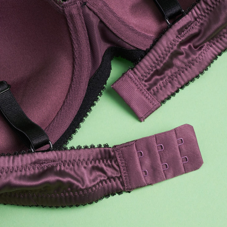 inside of a grayish purple padded bra