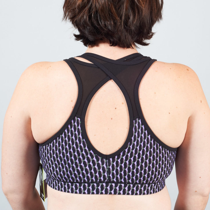 back of patterned sports bra