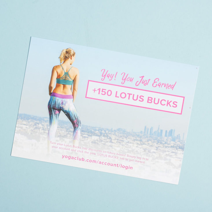 info card for yoga club 