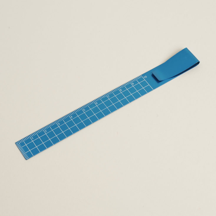 blue clip on ruler