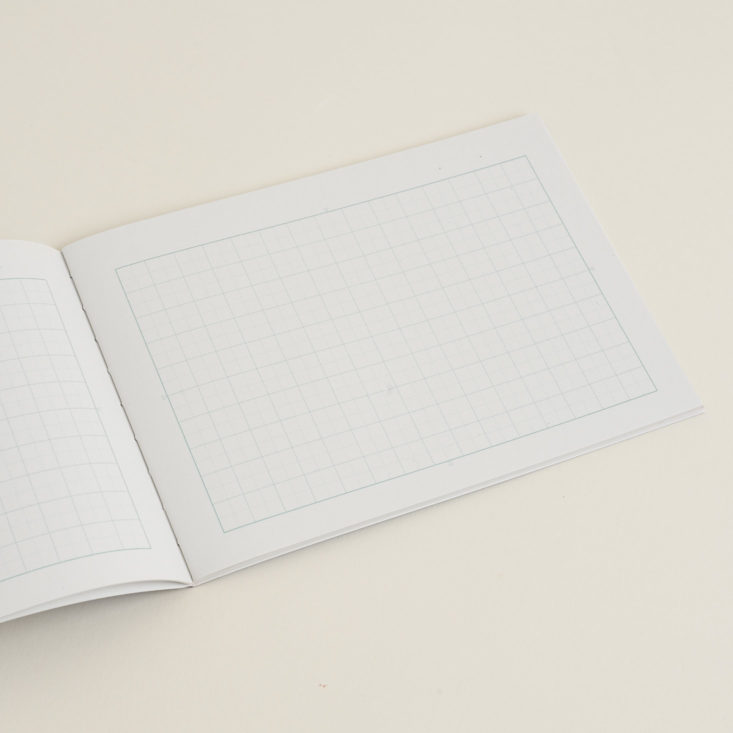 pages of half size notebook for practicing kanji, hiragana, and katakana