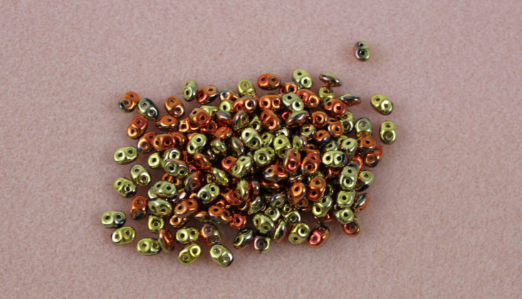 orange and gold metallic beads