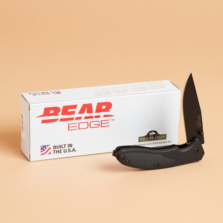 Bear Edge 61106 Folding Pocketknife next to box