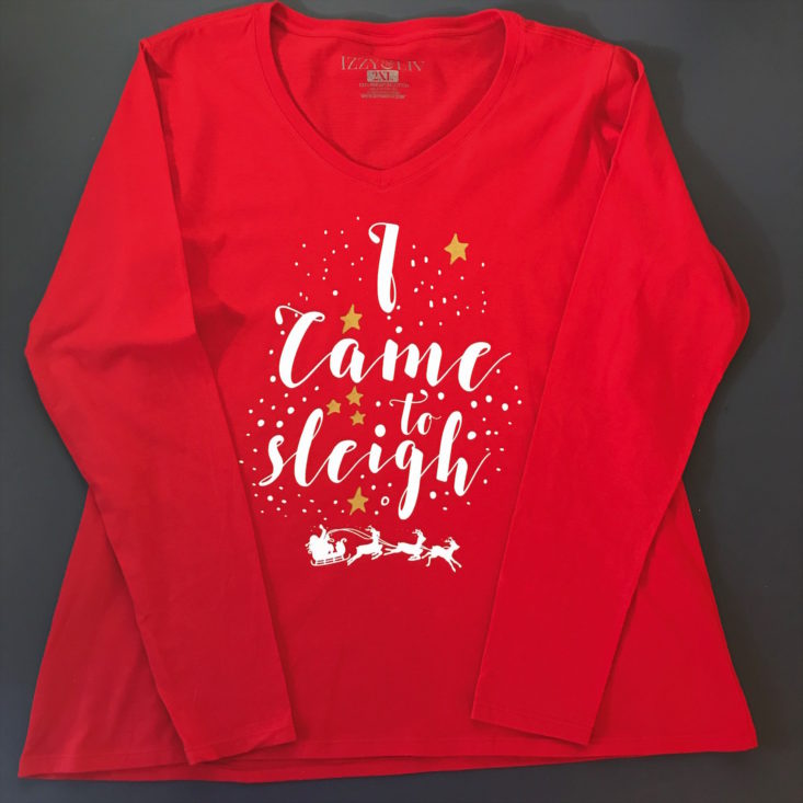 “I Came to Sleigh” V-Neck Long Sleeve Tee