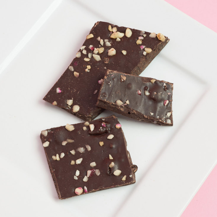 chocolate bar sprinkled with nuts