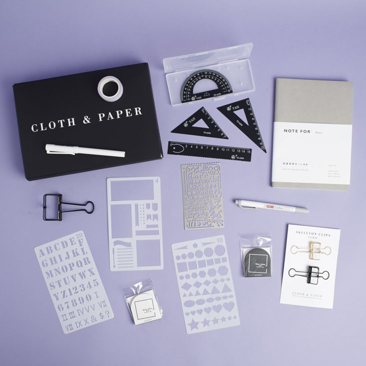 full contents of Cloth and Paper Box November 2017