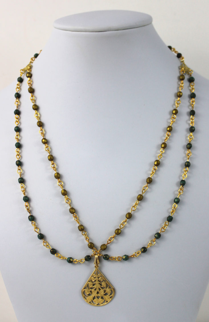 double stranded necklace made with dollar bead box beads