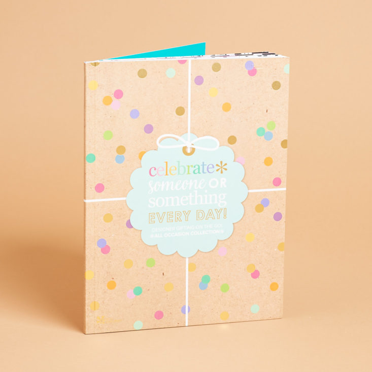rainbow polka dotted erin condren gifting on the go folder standing on its side