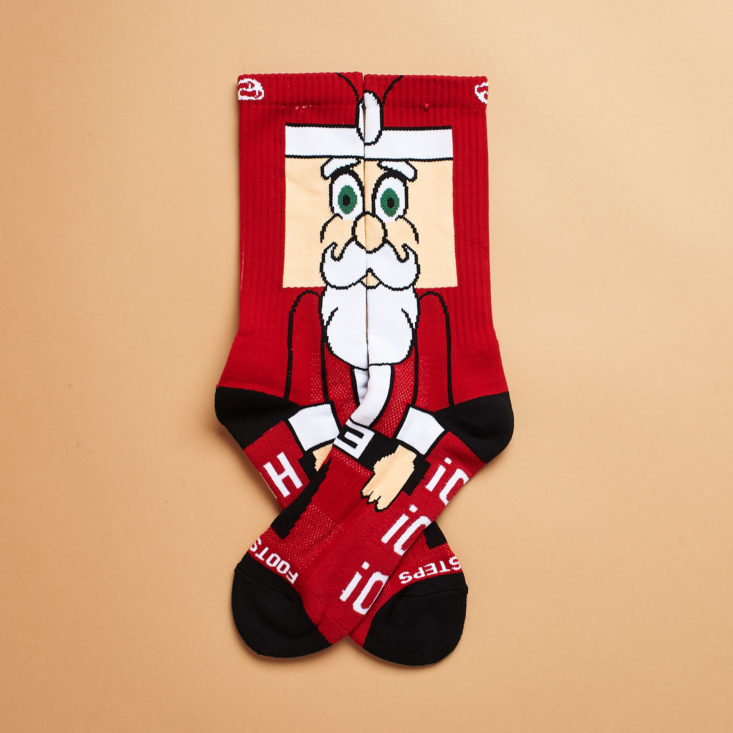 santa socks facing one another