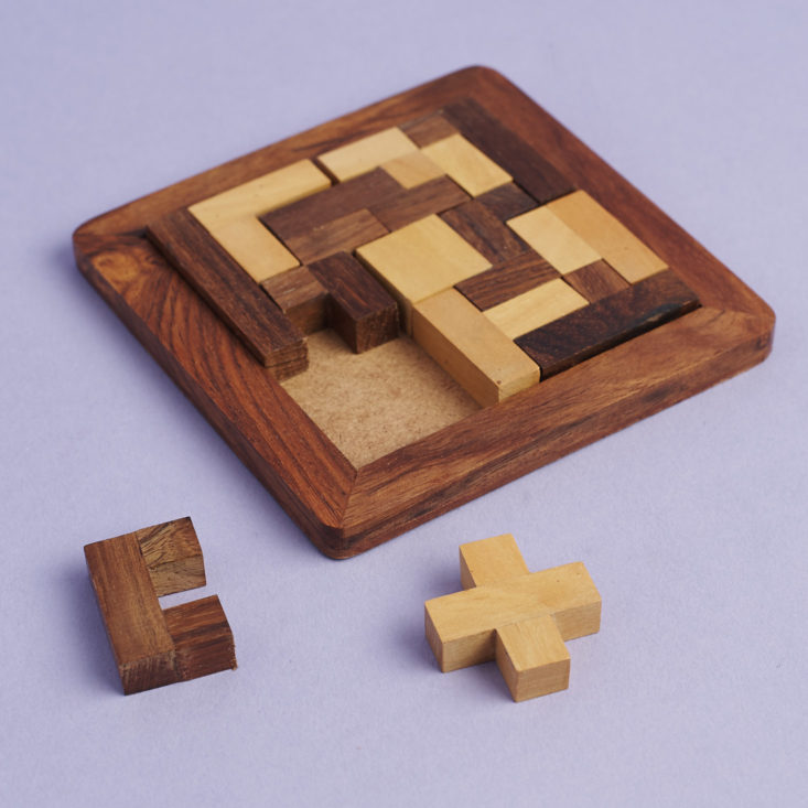 Rosewood and Mango wood Puzzle, partially assembled