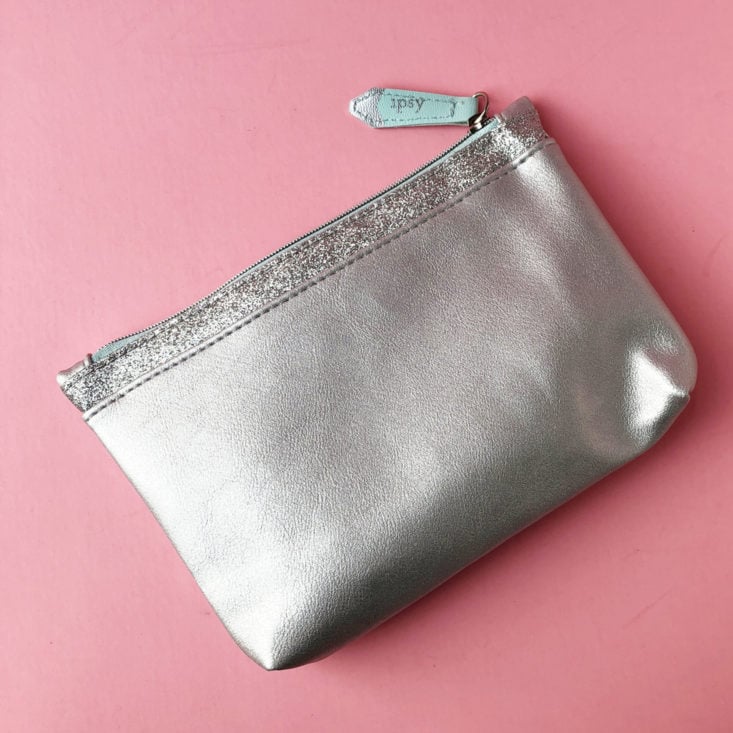 metallic silver cosmetic bag from Ipsy