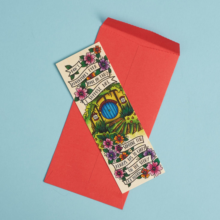 artistic lord of the rings bookmark in red envelope