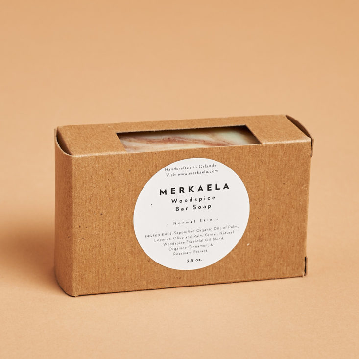 natural soap in a cardboard package