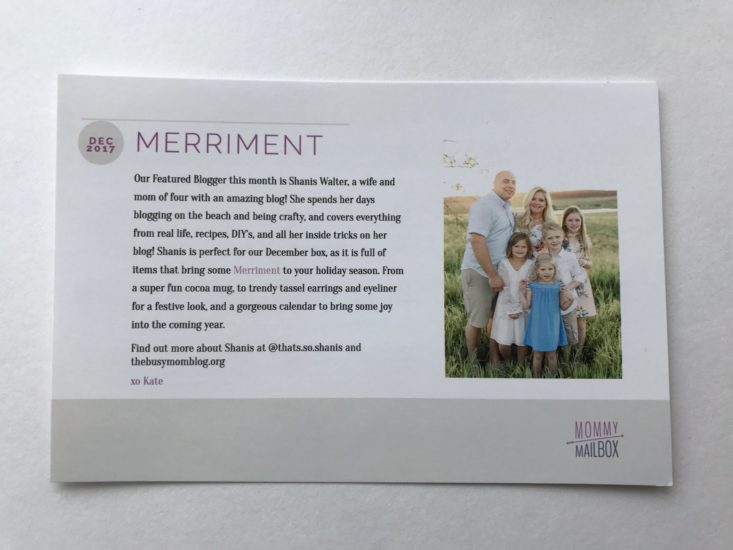 Mommy Mailbox Merriment December 2017 Booklet