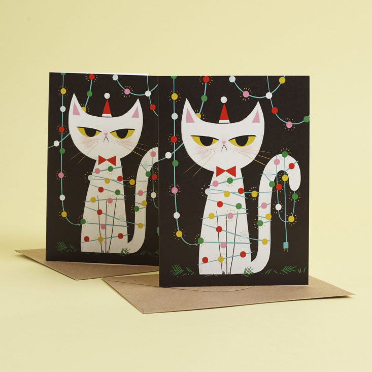 two cat holiday greeting cards