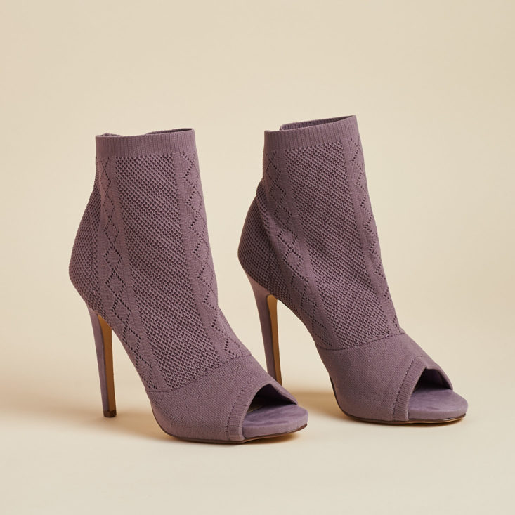 lilac peep toe heels side by side