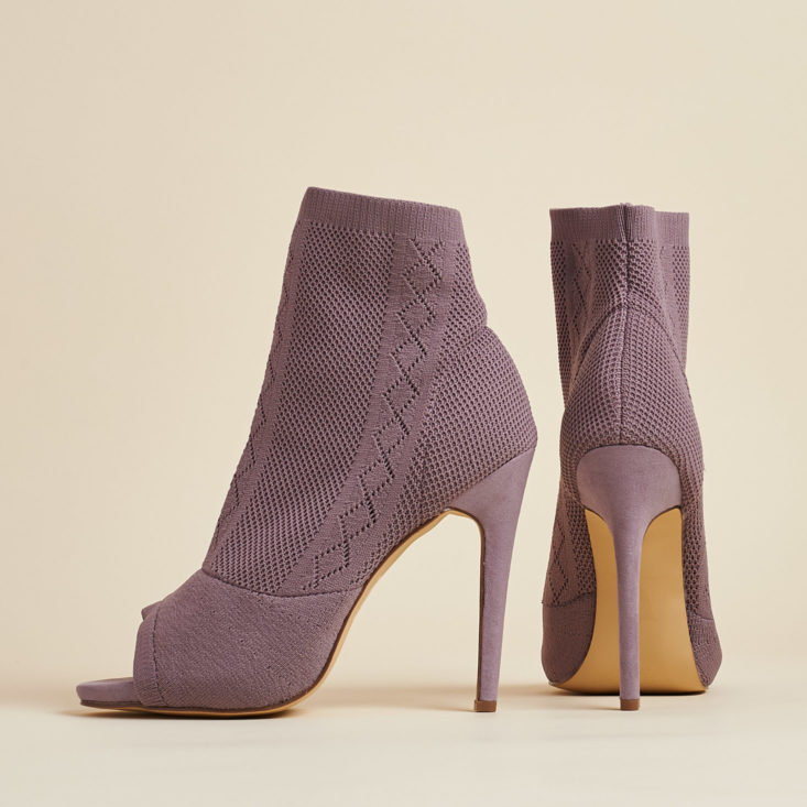 stiletto heels with lilac uppers