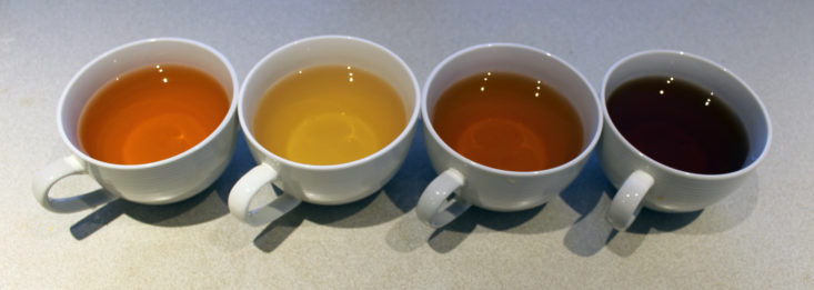 two cups of brewed tea